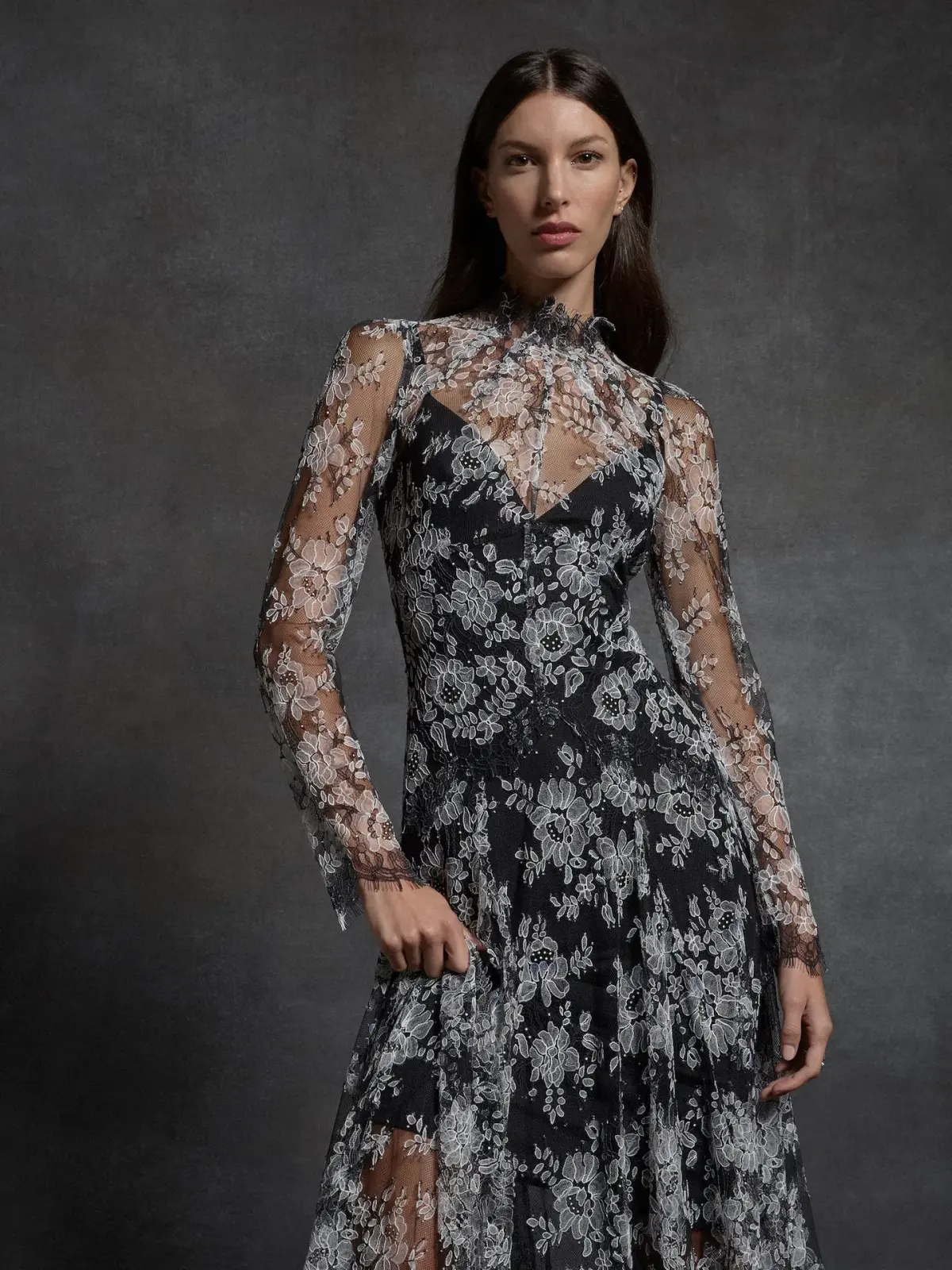 Moss & Spy Melody Midi Dress in Black/Ivory Size AU 14 - Image 5