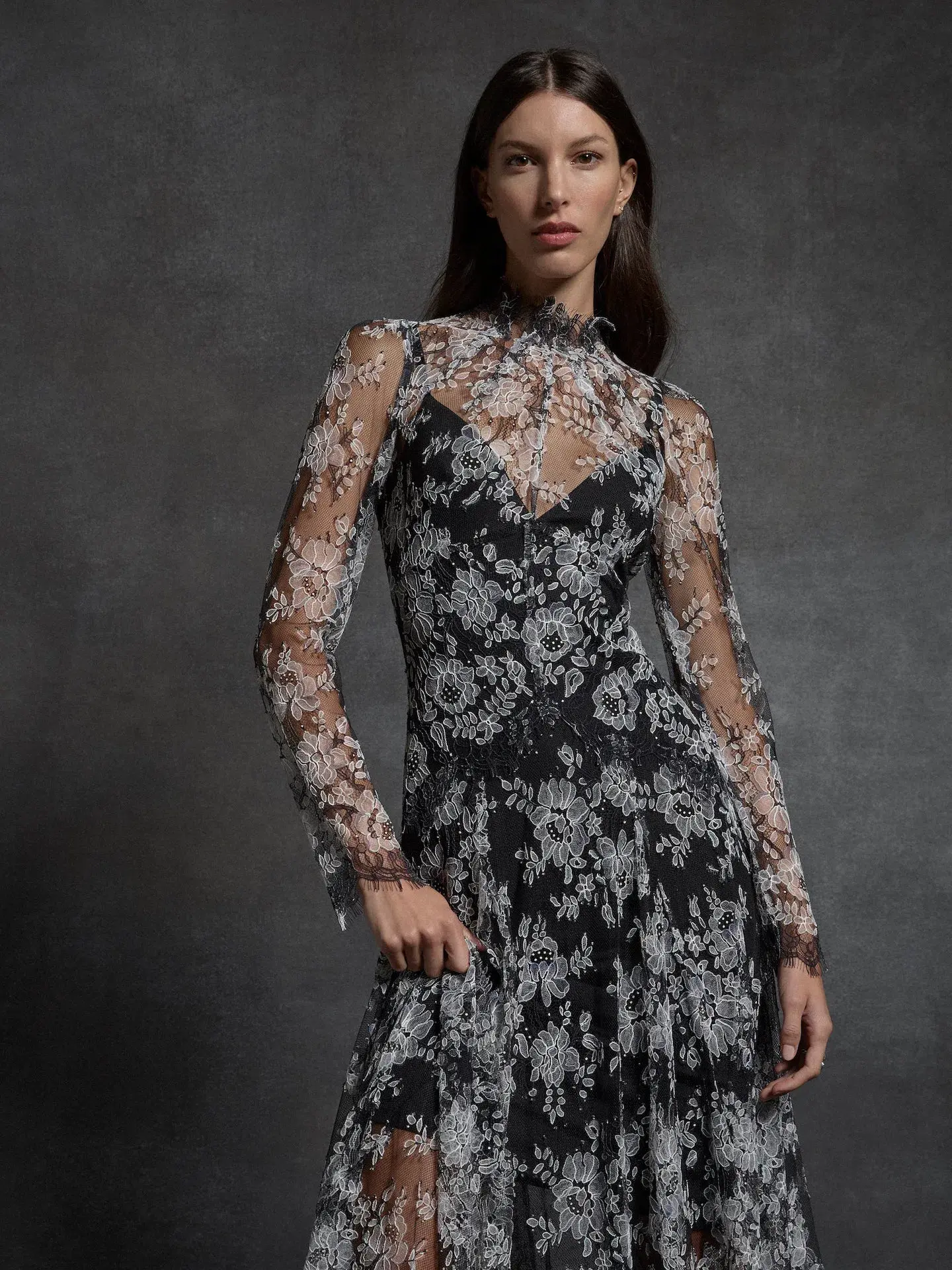 Moss & Spy Melody Midi Dress in Black/Ivory Size AU 14 - Image 5