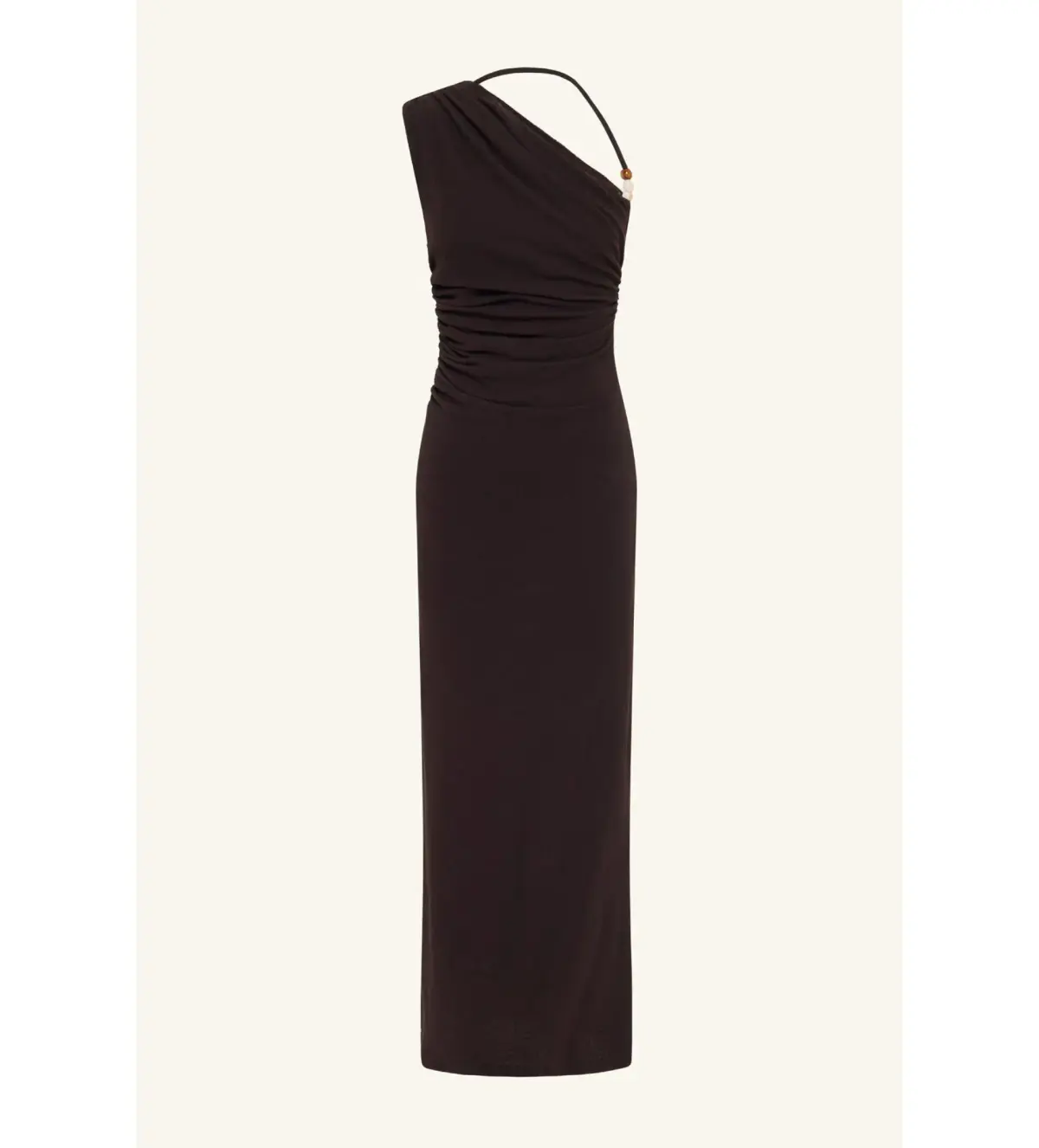 Shona Joy Beau Gathered Asymmetrical Midi Dress in Espresso Size XS / AU 6  - Image 6