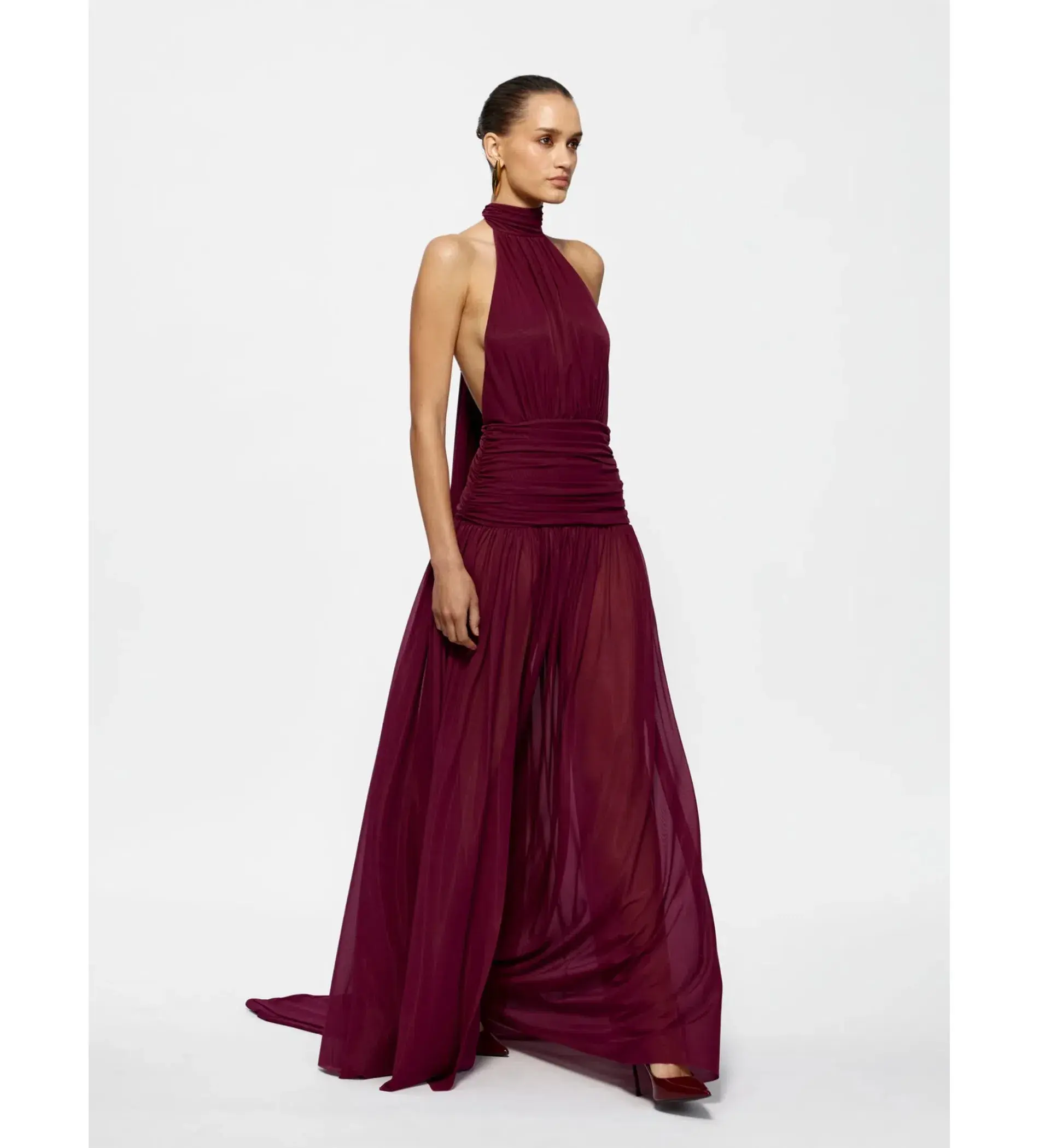 Effie Kats Verity Gown in Burgundy Size 10 - Image 5