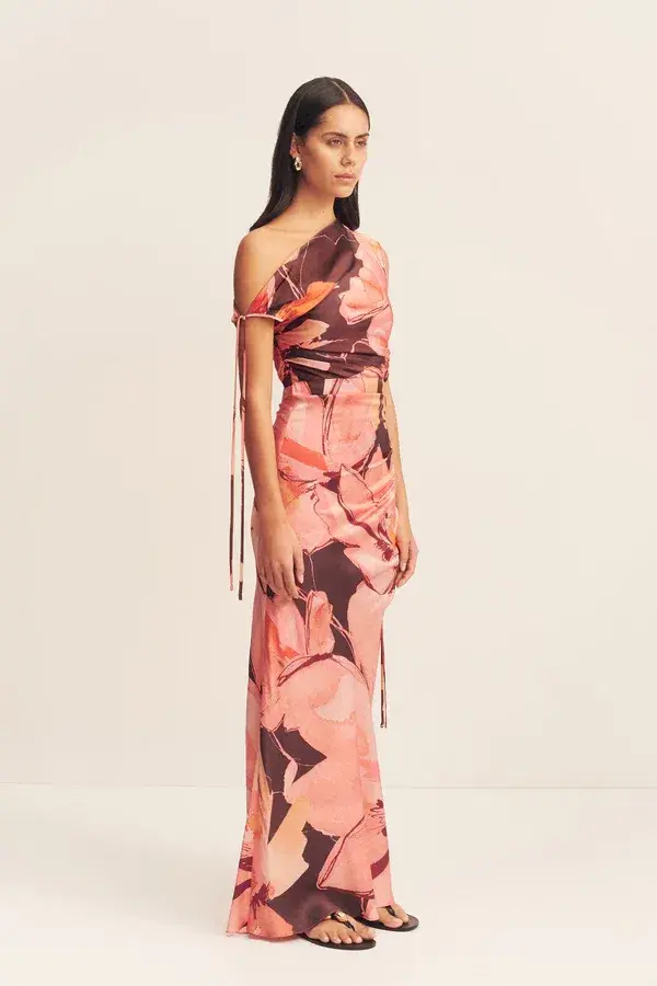 Shona Joy Emerson Gathered Maxi Dress Palermo Floral Size 8 - Image 2