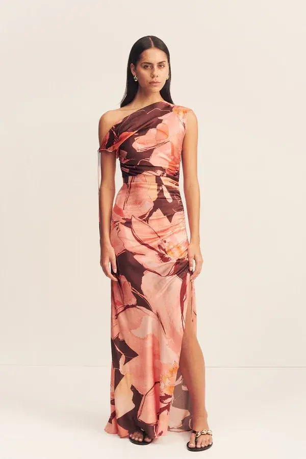Shona Joy Emerson Gathered Maxi Dress Palermo Floral Size 8 - Image 1