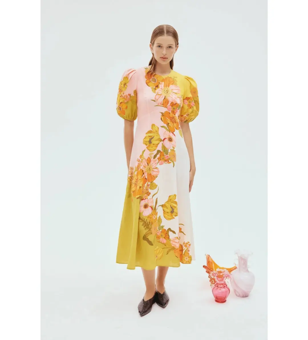 Alemais Silas Midi Dress Floral Size AU 10 for rent on The Volte - main image