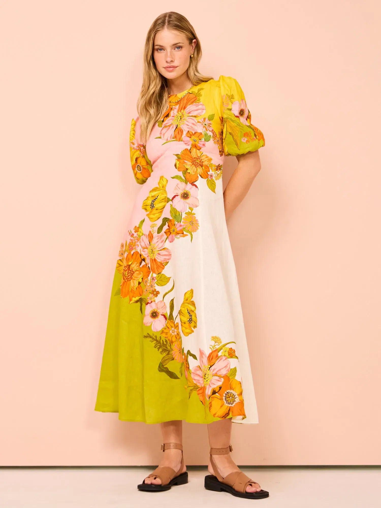 Alemais Silas Floral Midi Dress Multi Size 12 - Image 1
