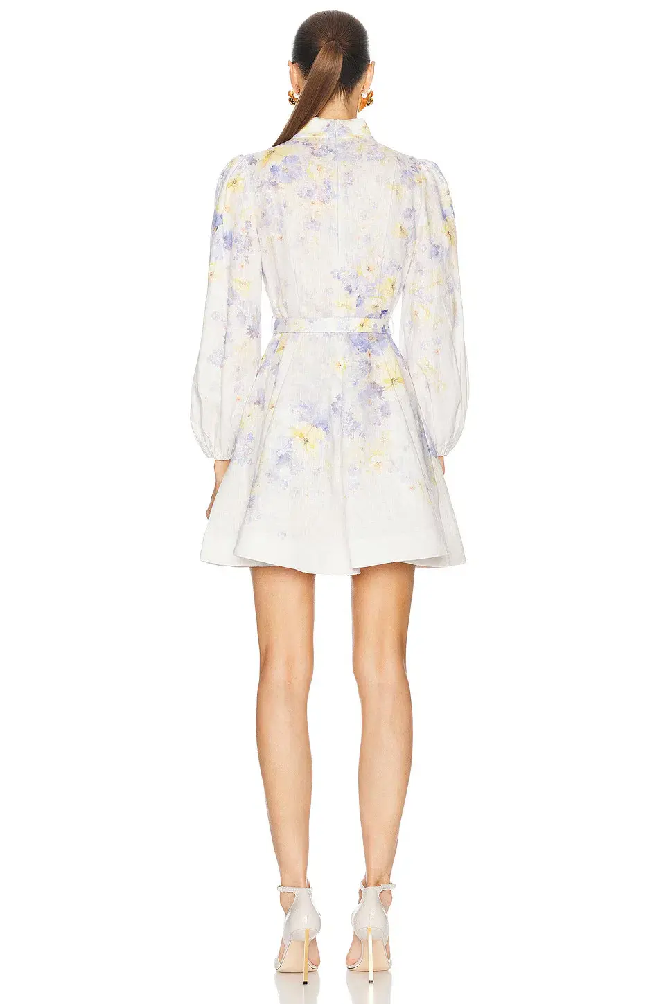 Zimmermann Crush Buttoned Mini Dress Lilac Size 12 - Image 2