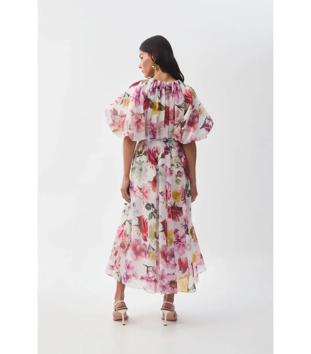 Aje Fleur Midi Dress in Collage Floral Size AU for rent on The Volte - main image