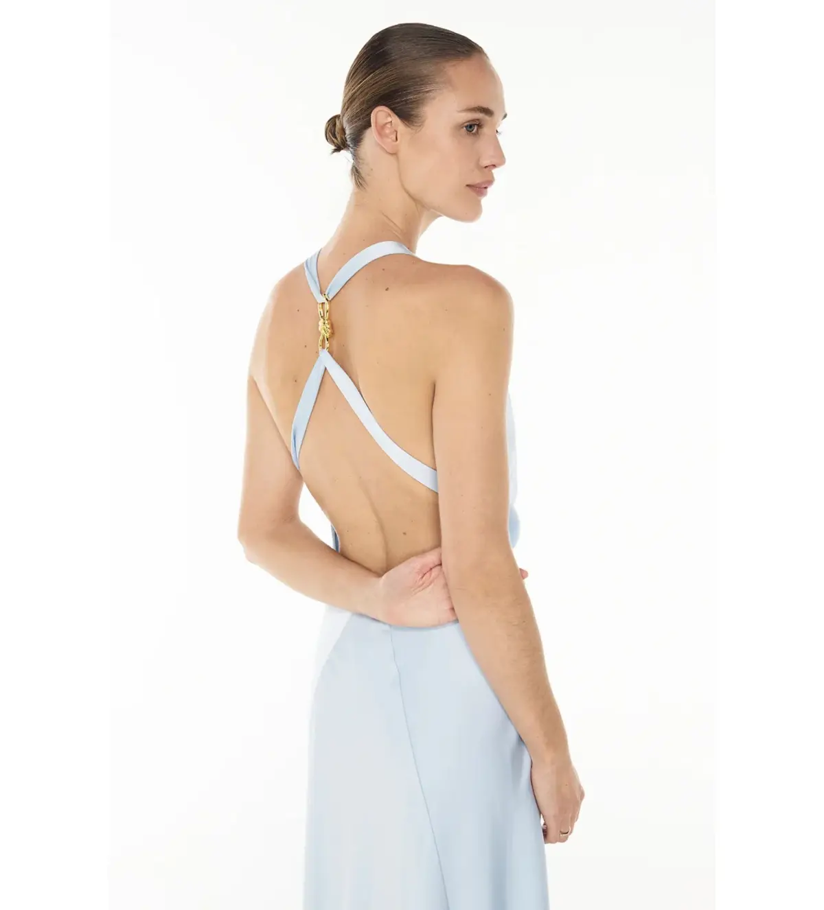 Manning Cartell Charmed Cowl Slip Maxi Dress Dove Blue Size AU 6 - Image 4