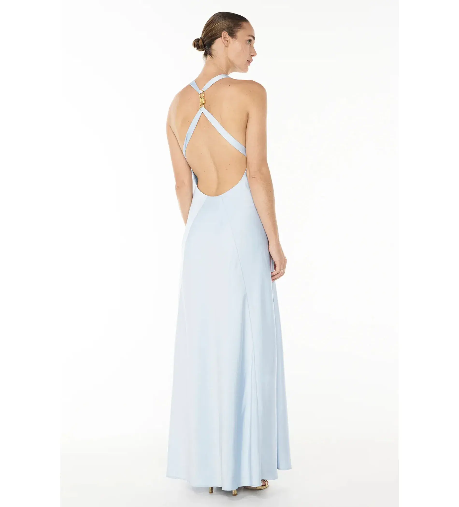 Manning Cartell Charmed Cowl Slip Maxi Dress Dove Blue Size AU 6 - Image 3