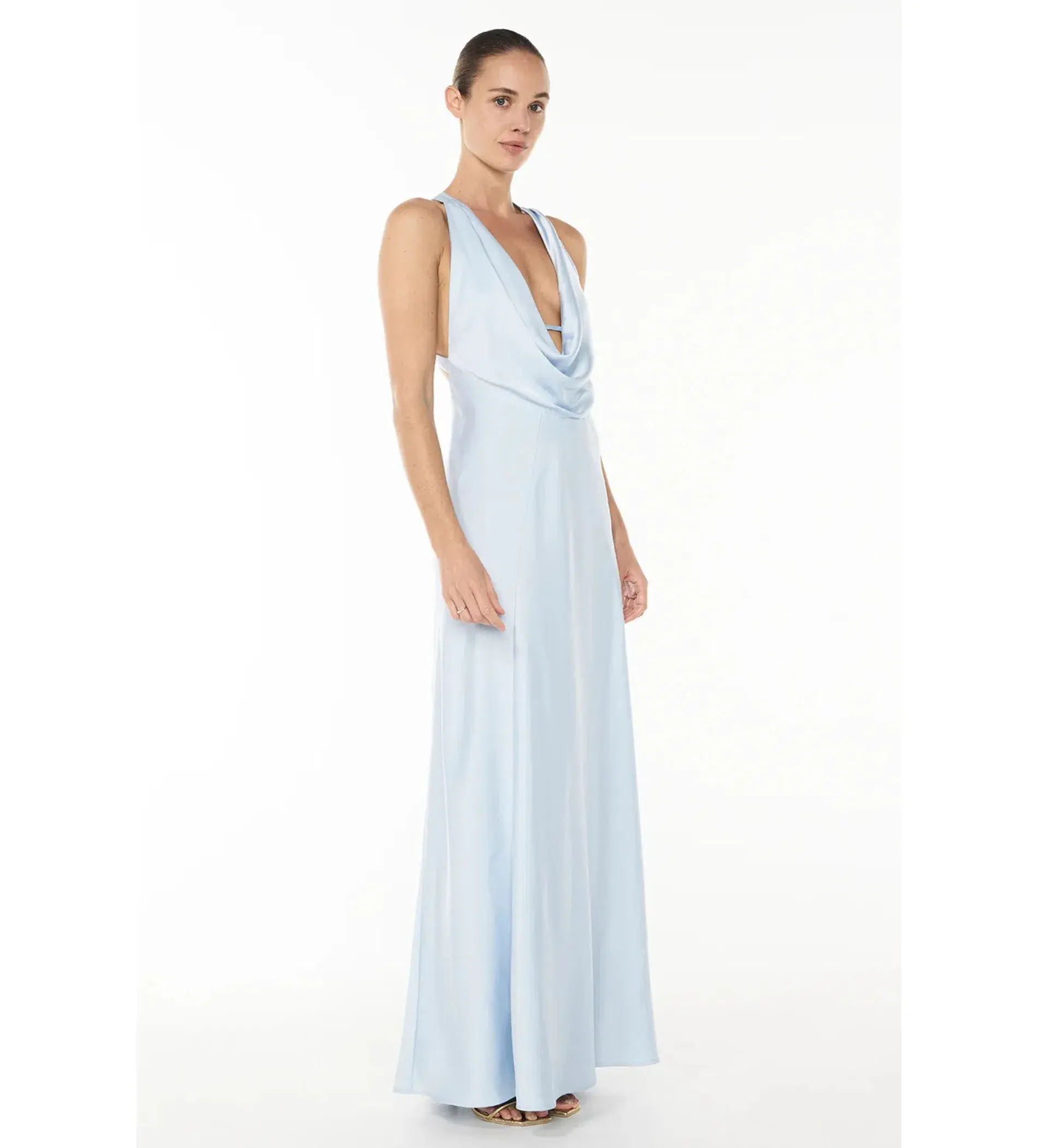 Manning Cartell Charmed Cowl Slip Maxi Dress Dove Blue Size AU 6 - Image 2
