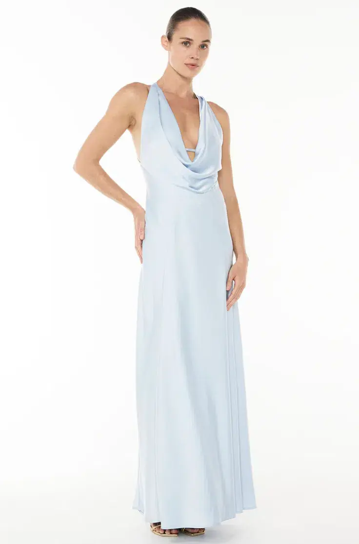 Manning Cartell Charmed Cowl Slip Maxi Dress Dove Blue Size 10 - Image 4