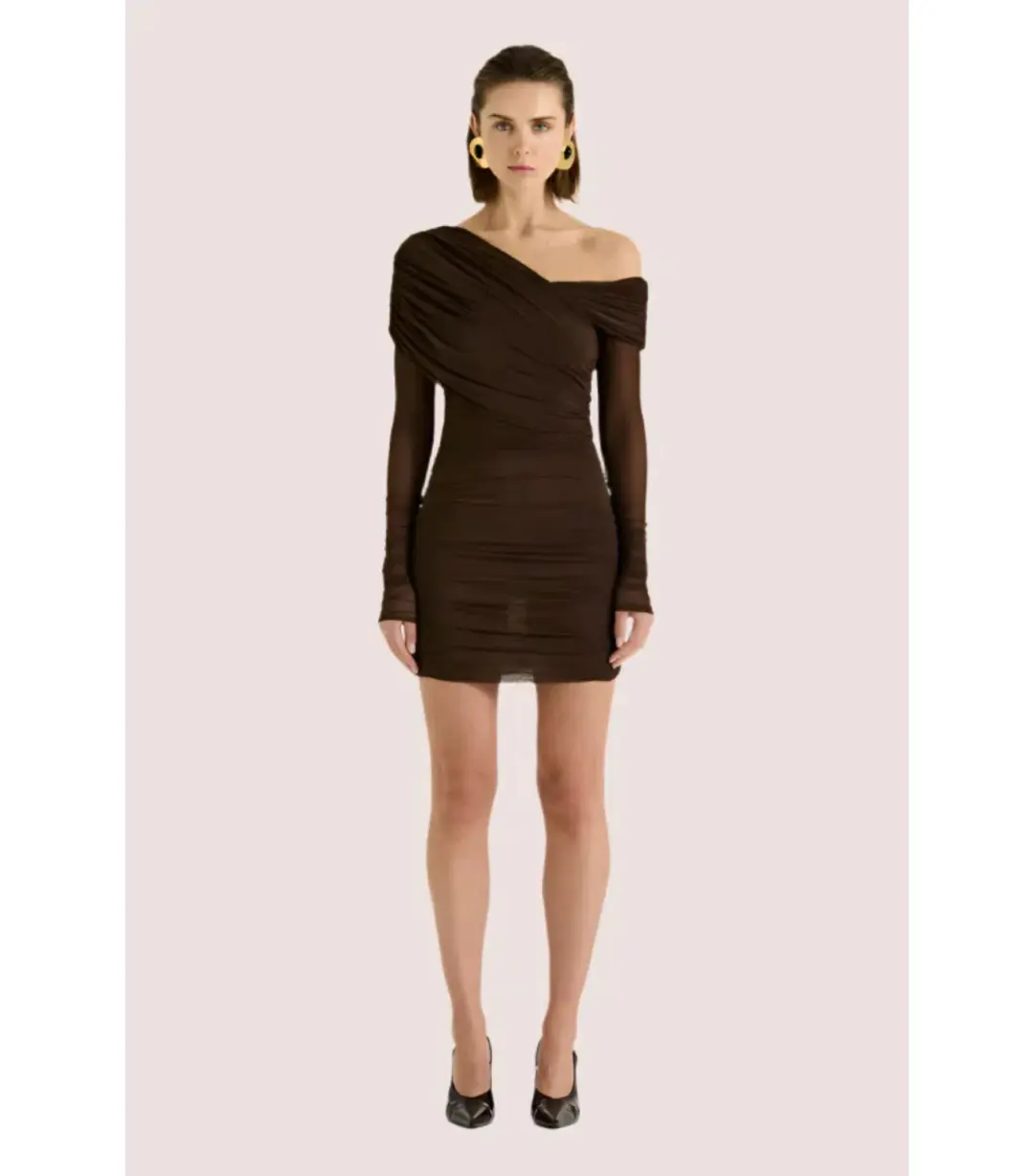 Henne Paris Mini Dress Brown Size AU 10 for rent on The Volte - main image