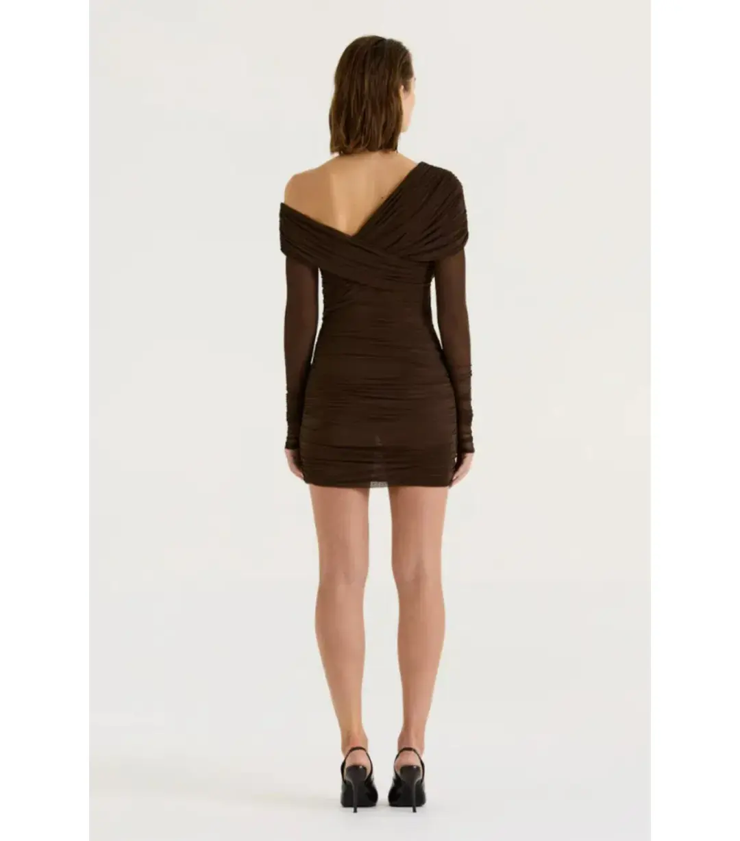 Henne Paris Mini Dress Brown Size AU 10 for rent on The Volte - main image