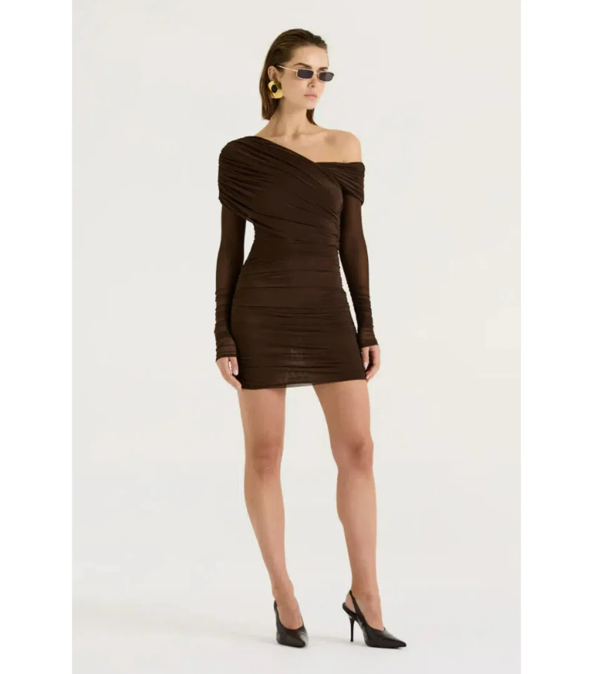 Henne Paris Mini Dress Brown Size AU 10 - Image 4