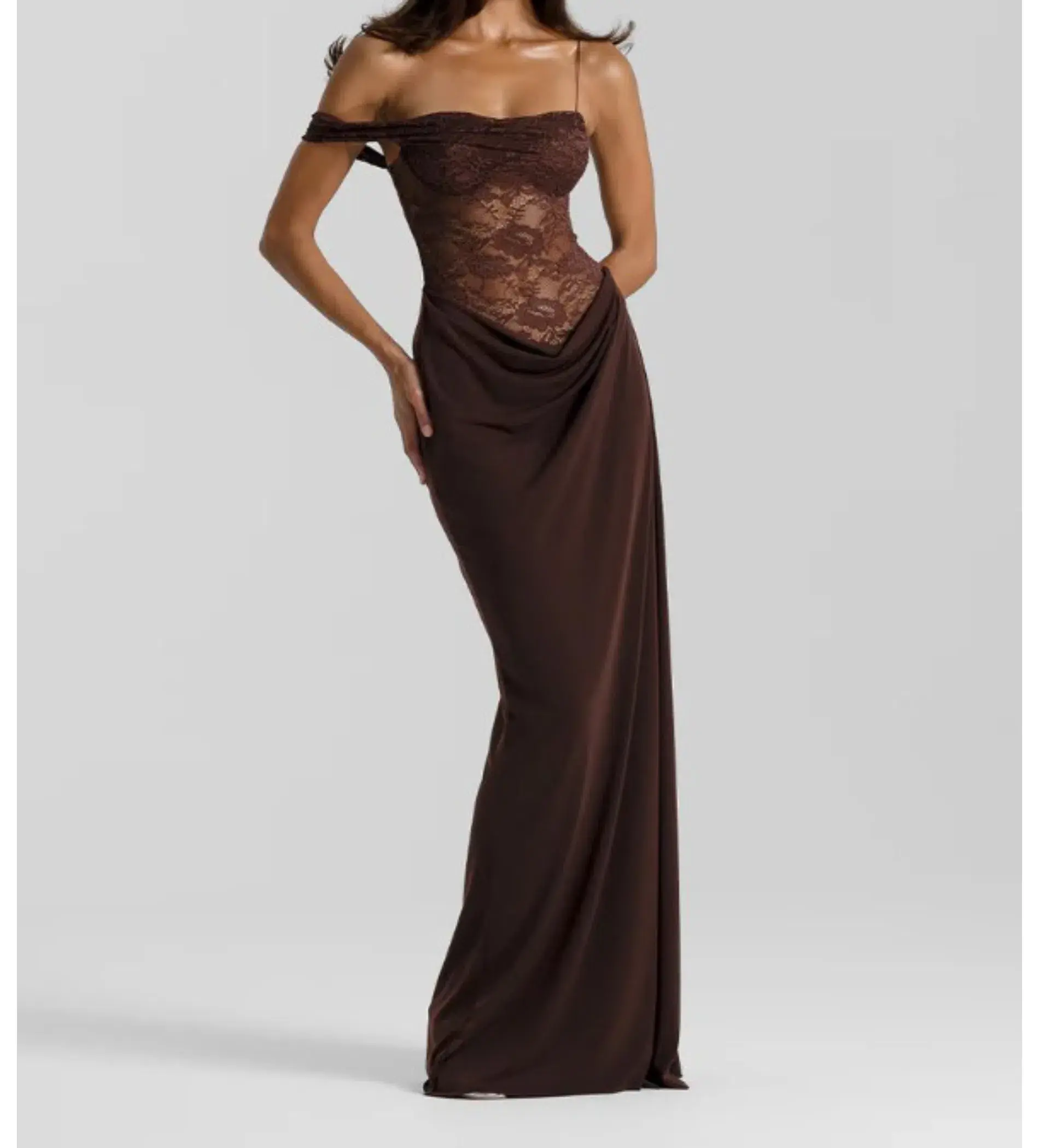 Natalie Rolt Sloane Maxi Dress Espresso Size 1/AU 8 - Image 1