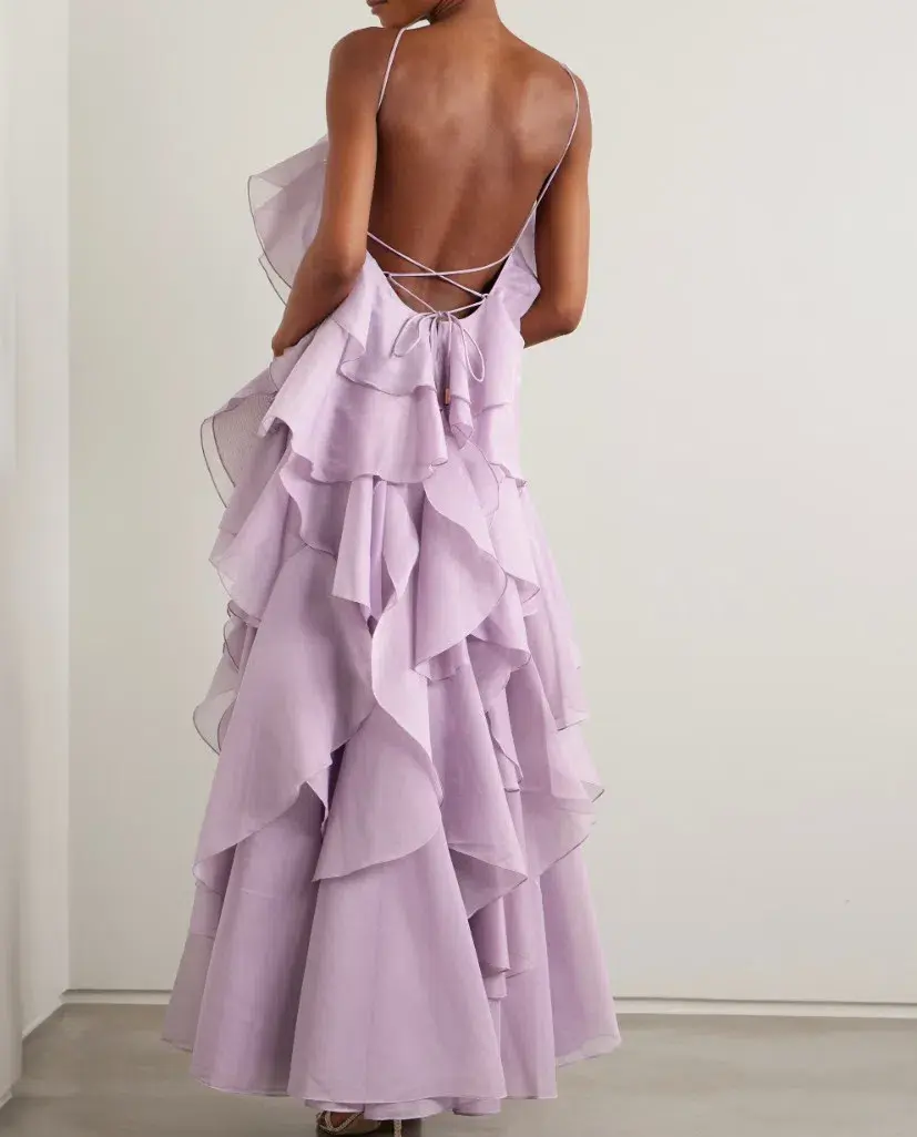 Aje Pandorea Layered Maxi Dress Purple Size 8 - Image 2