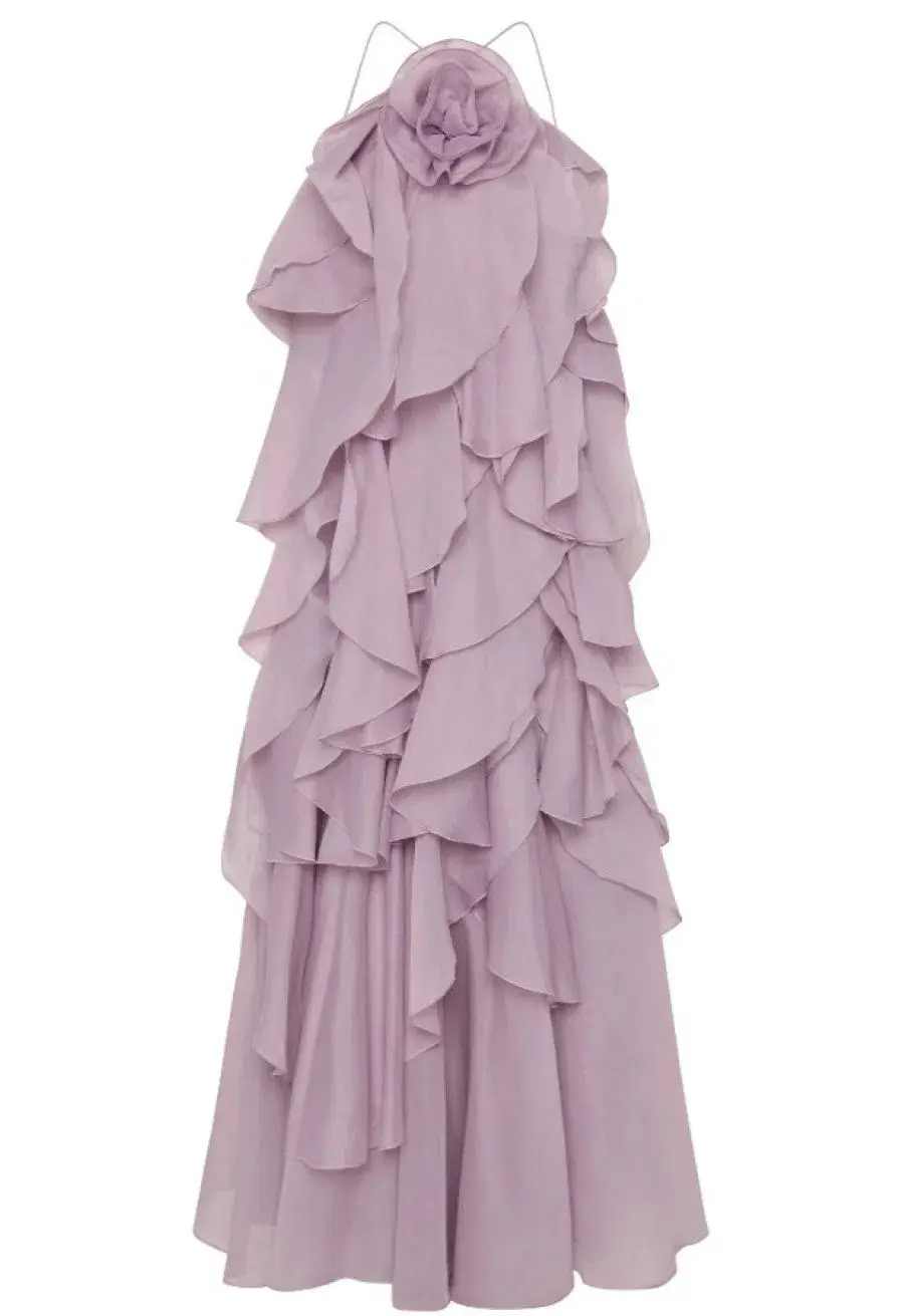 Aje Pandorea Layered Maxi Dress Purple Size 8 - Image 3