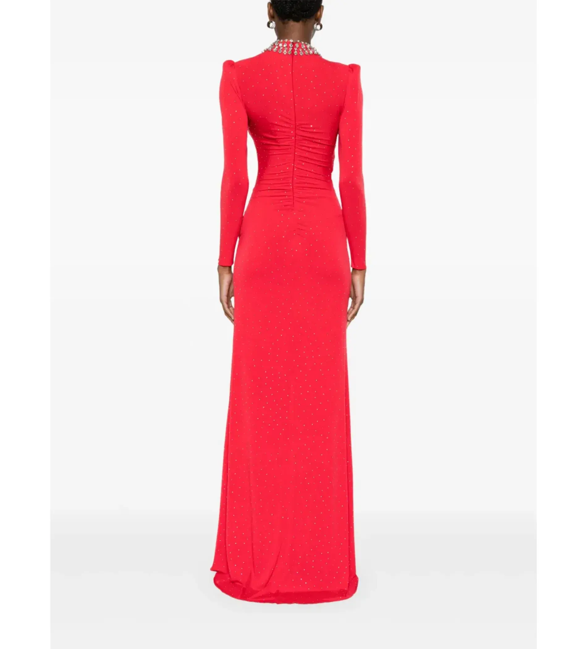 Nissa Crystal Embellished Maxi Dress in Red Size AU 10 - Image 3