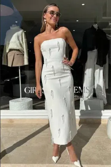 Odd Muse The Ultimate Muse Embellished Midi Dress White Size L / AU 12 - Image 7