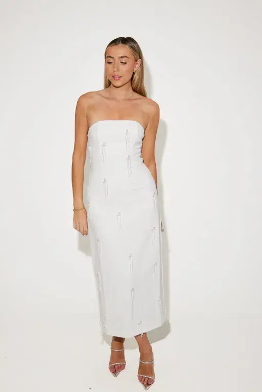 Odd Muse The Ultimate Muse Embellished Midi Dress White Size L / AU 12 - Image 2