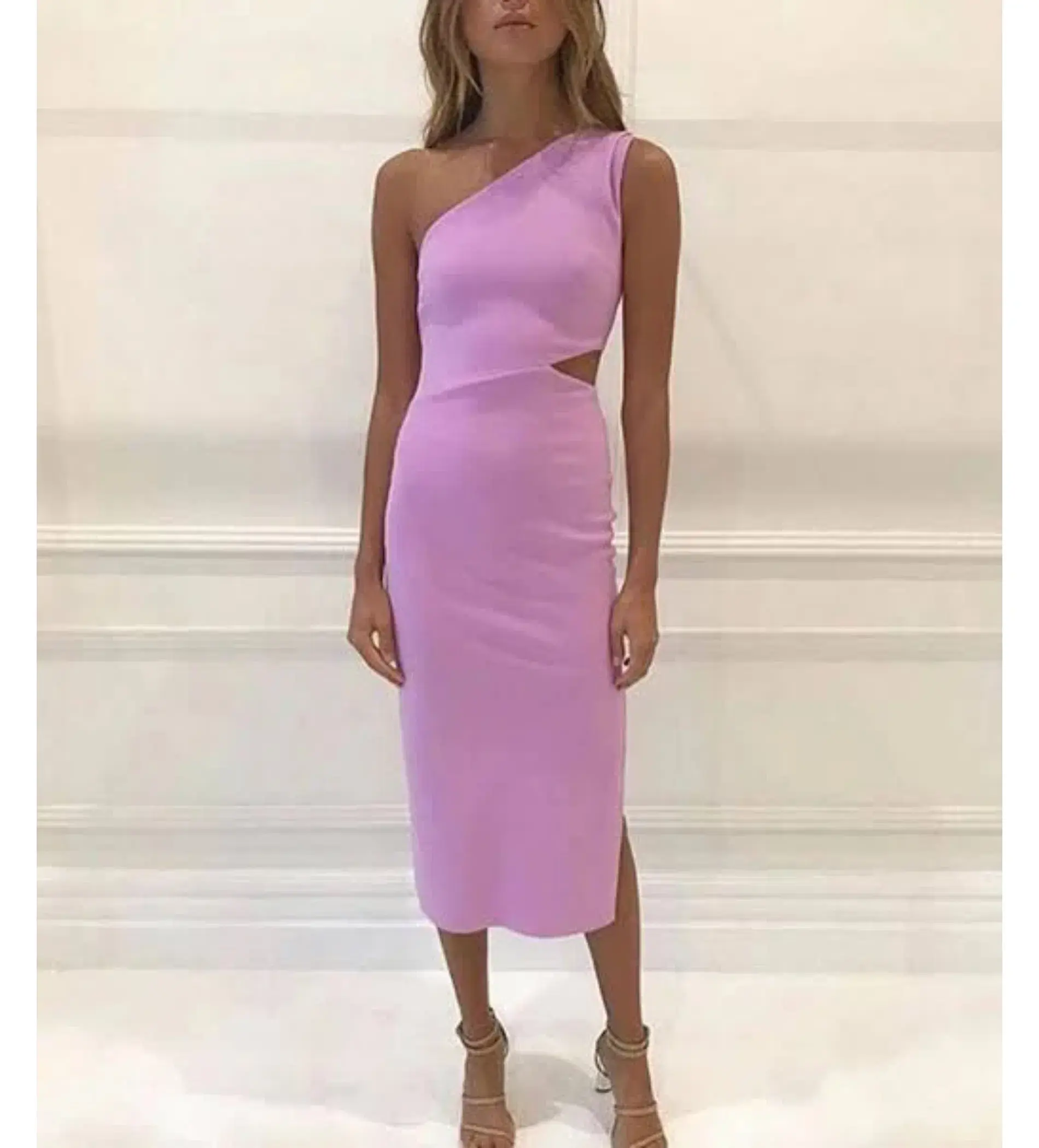 Bec + Bridge Alessandra Asymmetrical Midi Dress Dark Lilac Size 6 - Image 1
