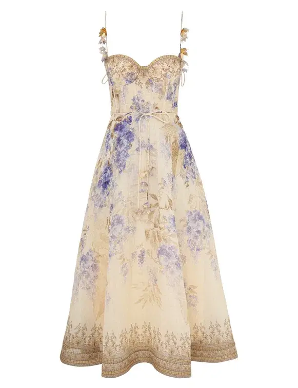 Zimmermann Dawning Picnic Dress Lilac Floral Size 12/3 - Image 5
