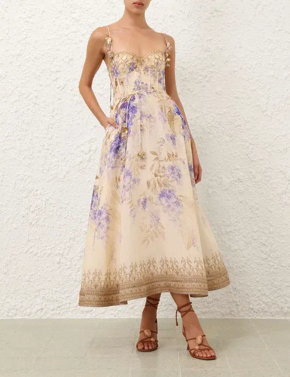 Zimmermann Dawning Picnic Dress Lilac Floral Size 12/3 - Image 1