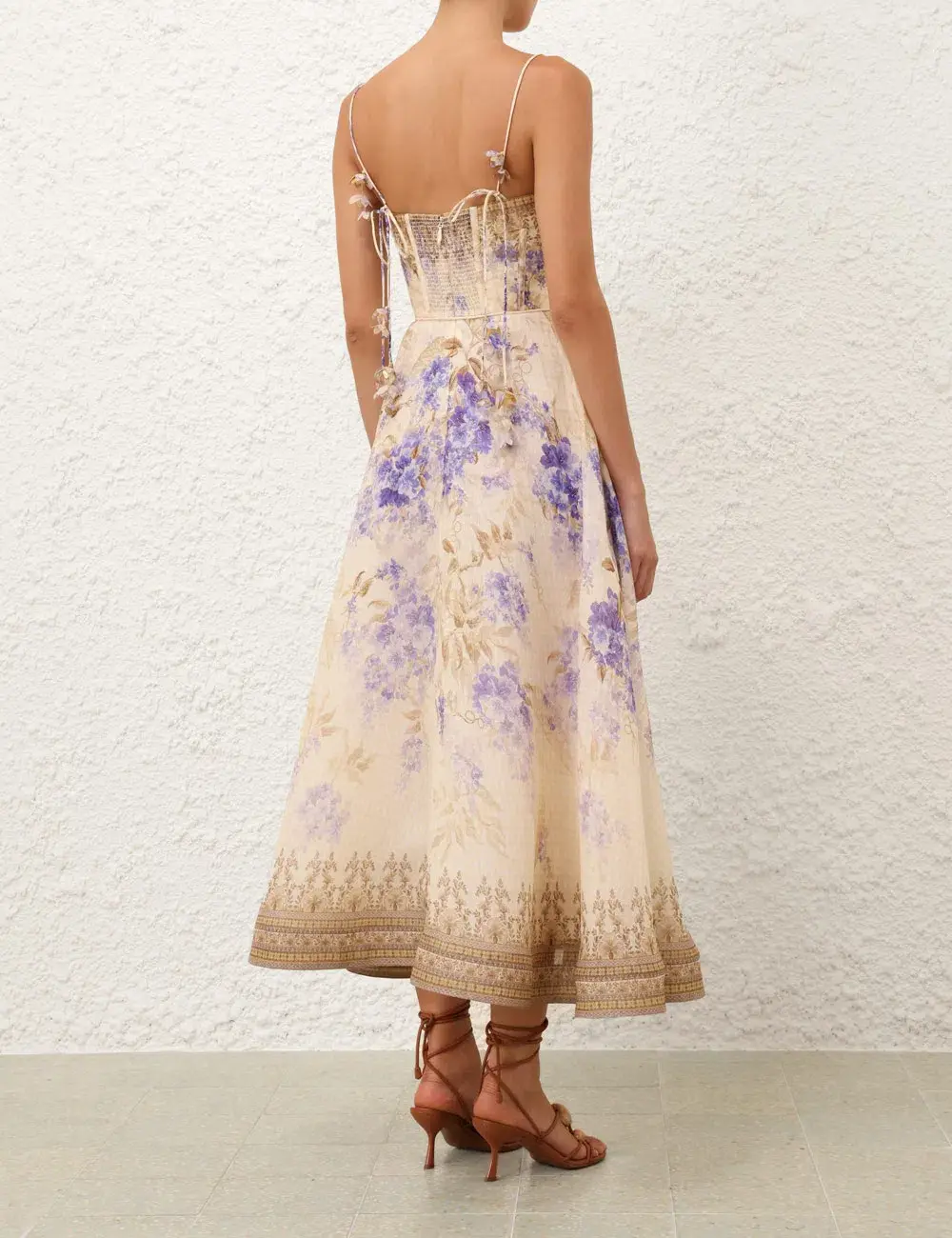 Zimmermann Dawning Picnic Dress Lilac Floral Size 12/3 - Image 3