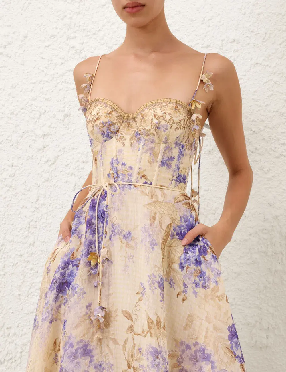 Zimmermann Dawning Picnic Dress Lilac Floral Size 12/3 - Image 2