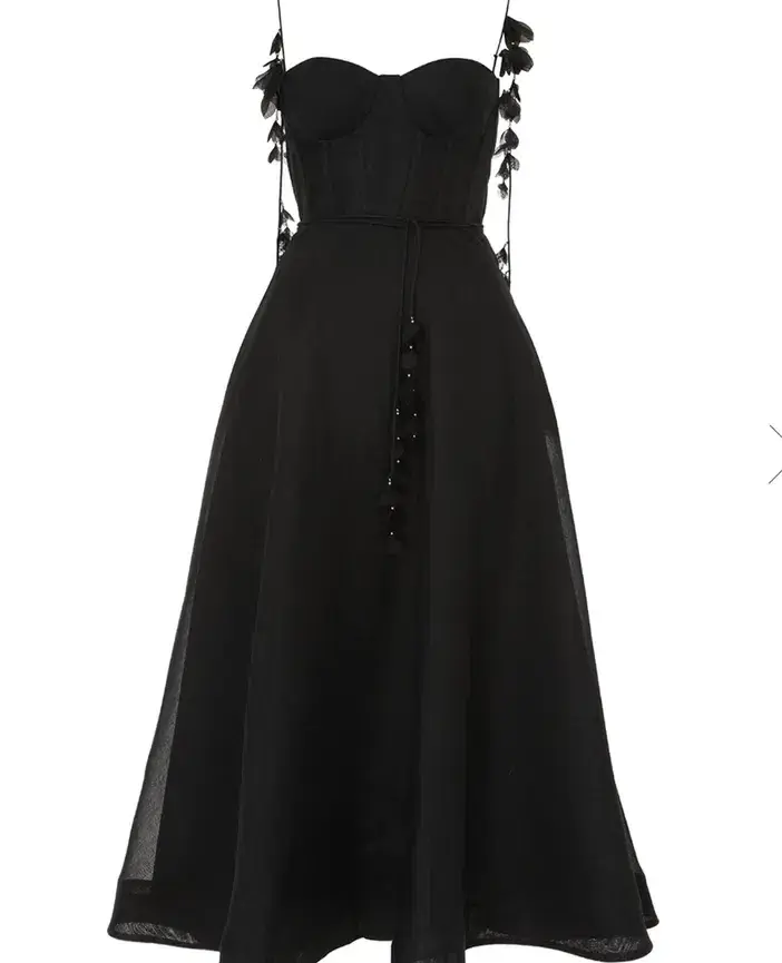 Zimmermann Natura Corset Midi Dress Black Size 3 - Image 5