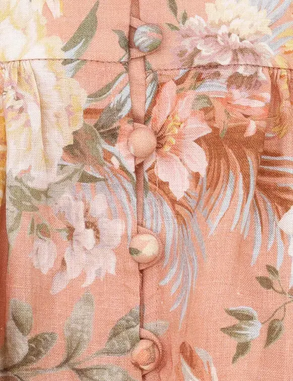Zimmermann Tallow Plunge Mini Dress Pink Size 3 / AU 10-12 - Image 4