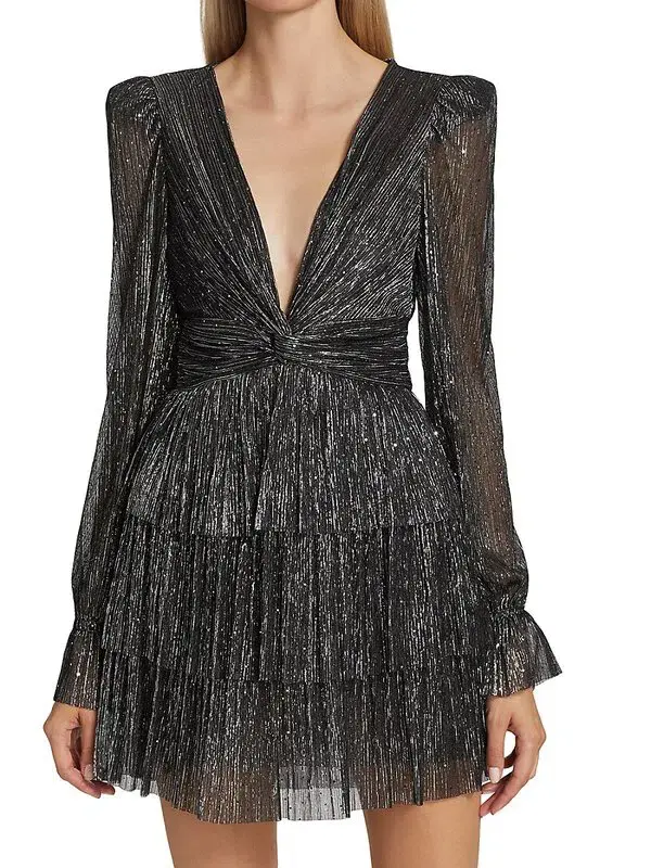 Sabina Musayev Felicie Mini Dress in Black Size 10 - Image 3
