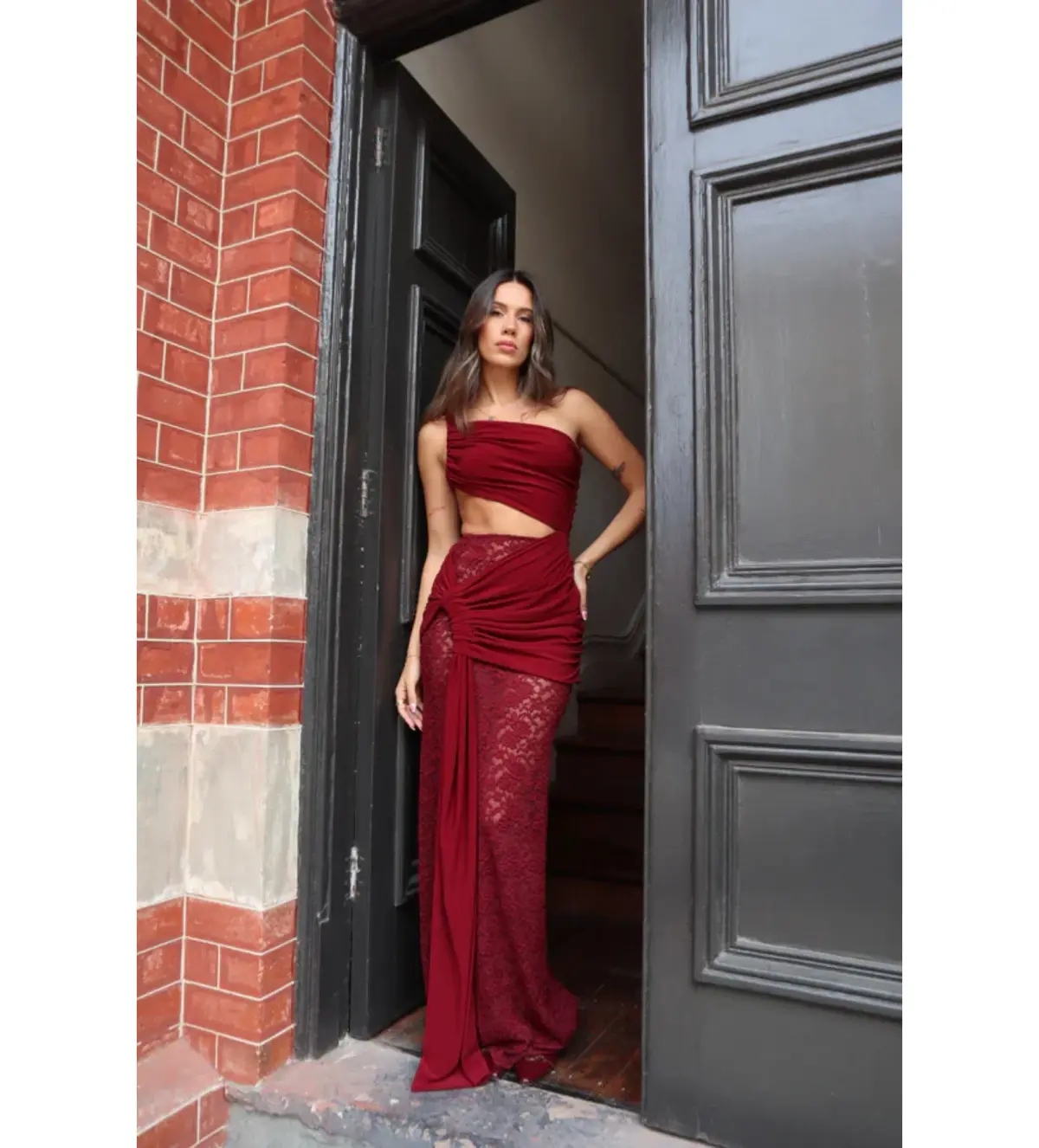 Deconduarte Paradiso Maxi Dress in Wine Red Size XS / AU 6 - Image 1