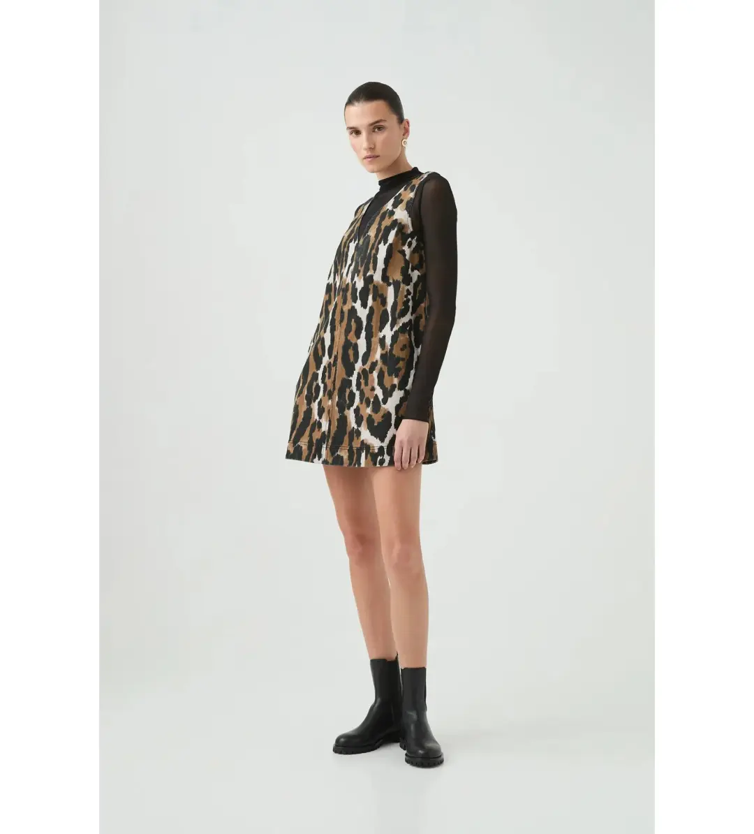 Aje Sienna Mini Dress Animal Print Size 6/XS for rent on The Volte - main image