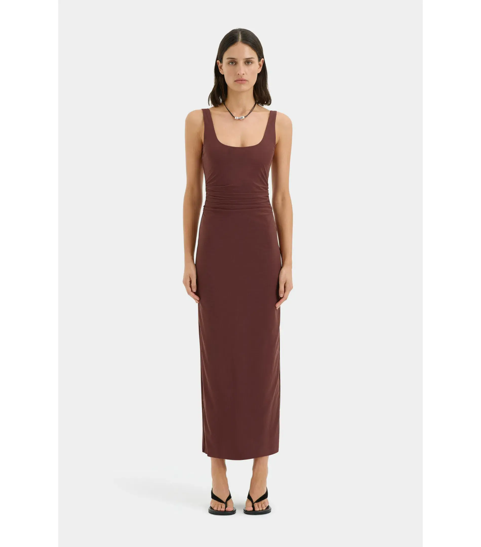 Sir the Label Jacques Twist Midi Dress Espresso Brown Size 2 / AU 10 - Image 1