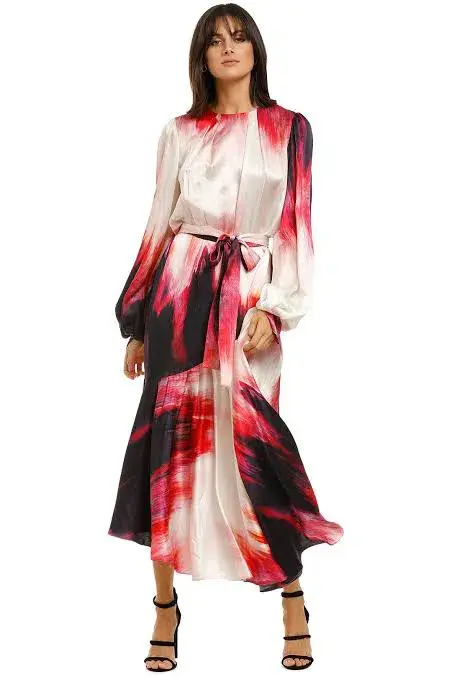 AJE Helena Silk Dye Maxi Dress In Miami Dye Size M/ AU 10  - Image 1
