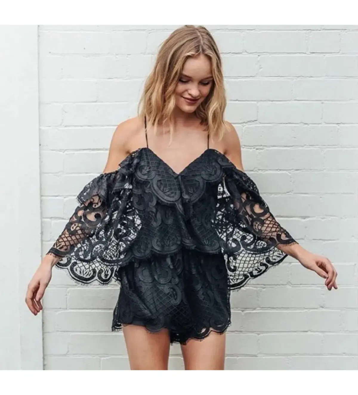 Alice McCall Lucy In The Sky Playsuit Black Size 8 - Image 2