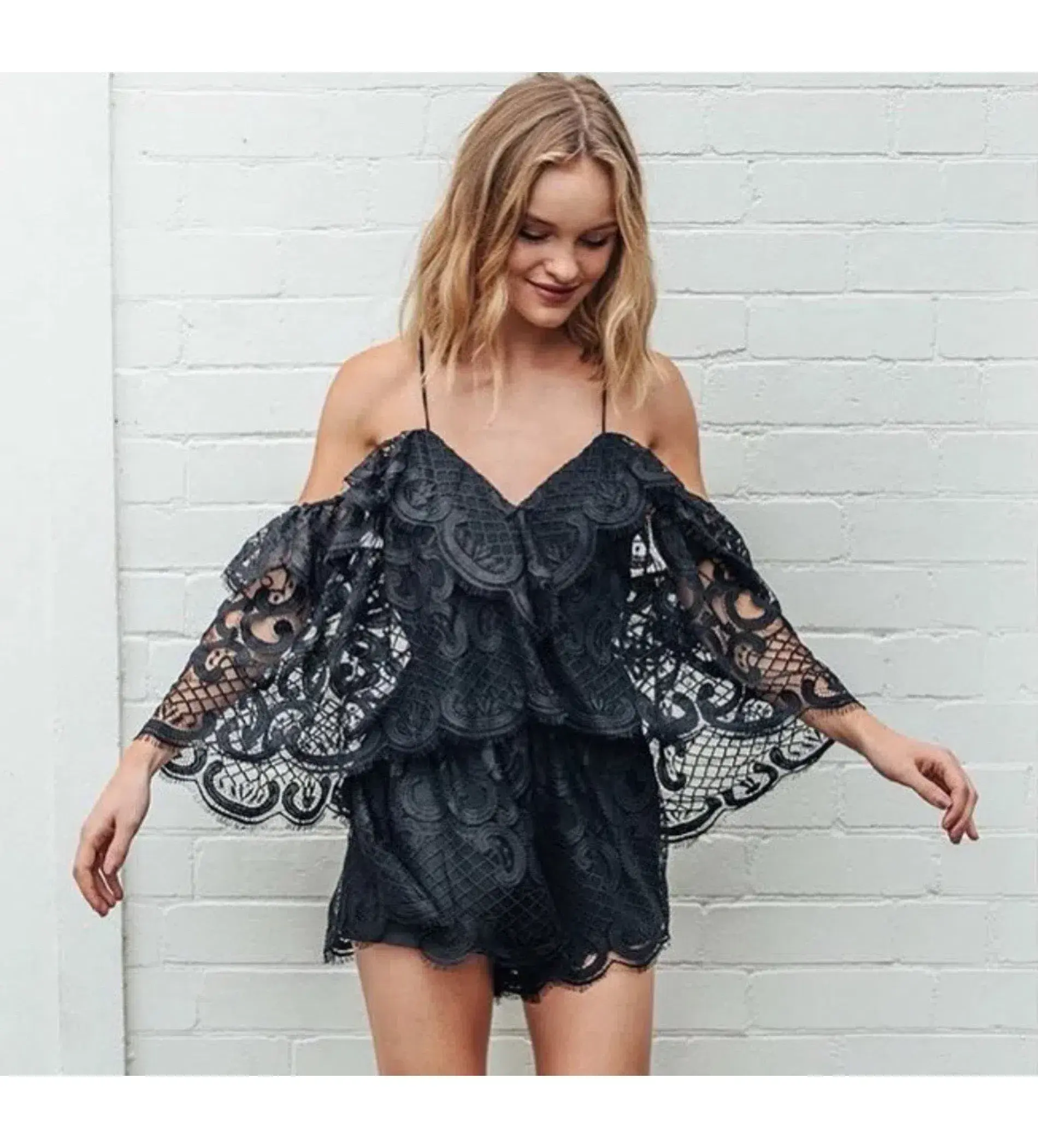 Alice McCall Lucy In The Sky Playsuit Black Size 8 - Image 2
