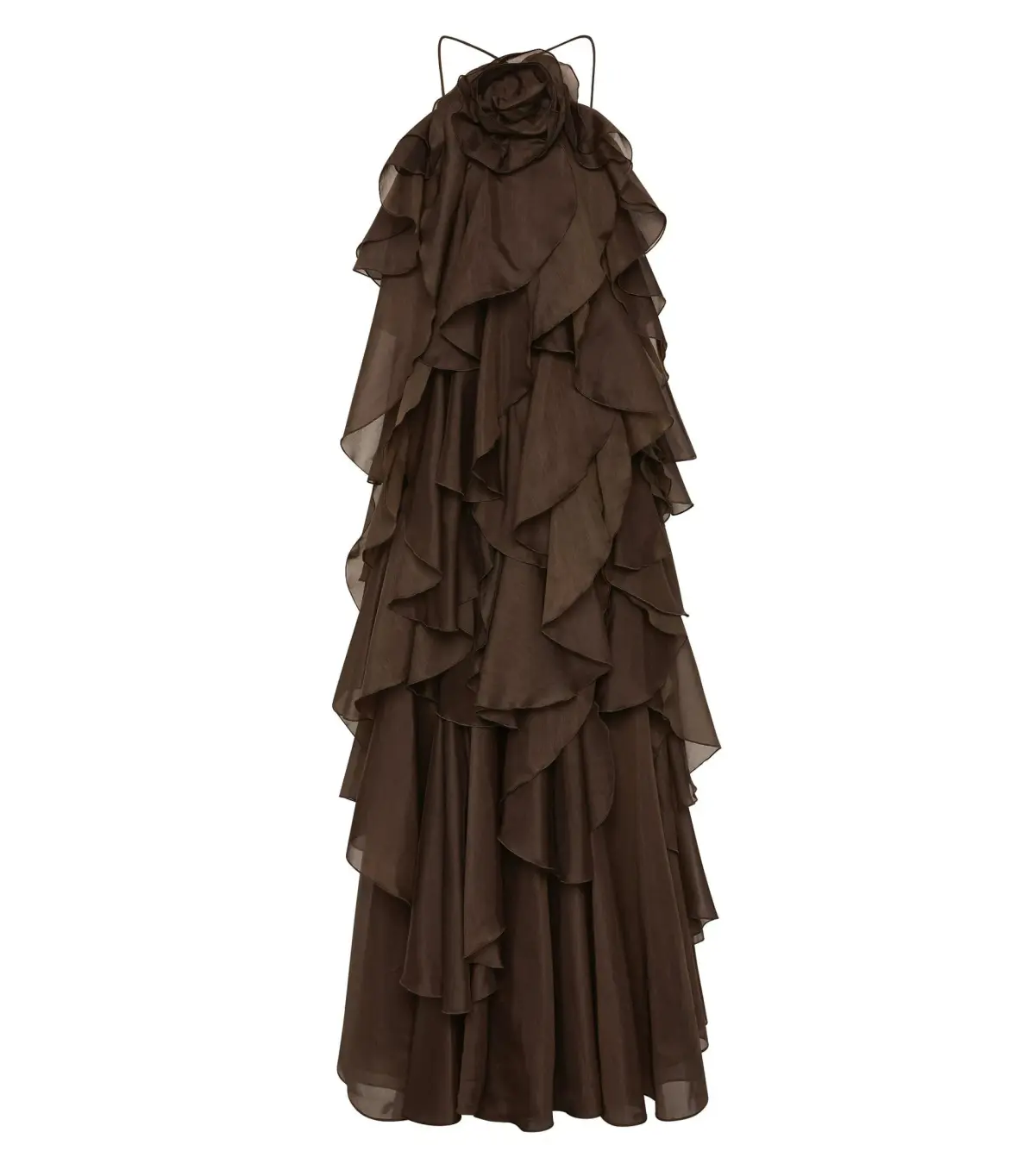 Aje Pandorea Layered Maxi Dress Carob Size AU 12 - Image 7