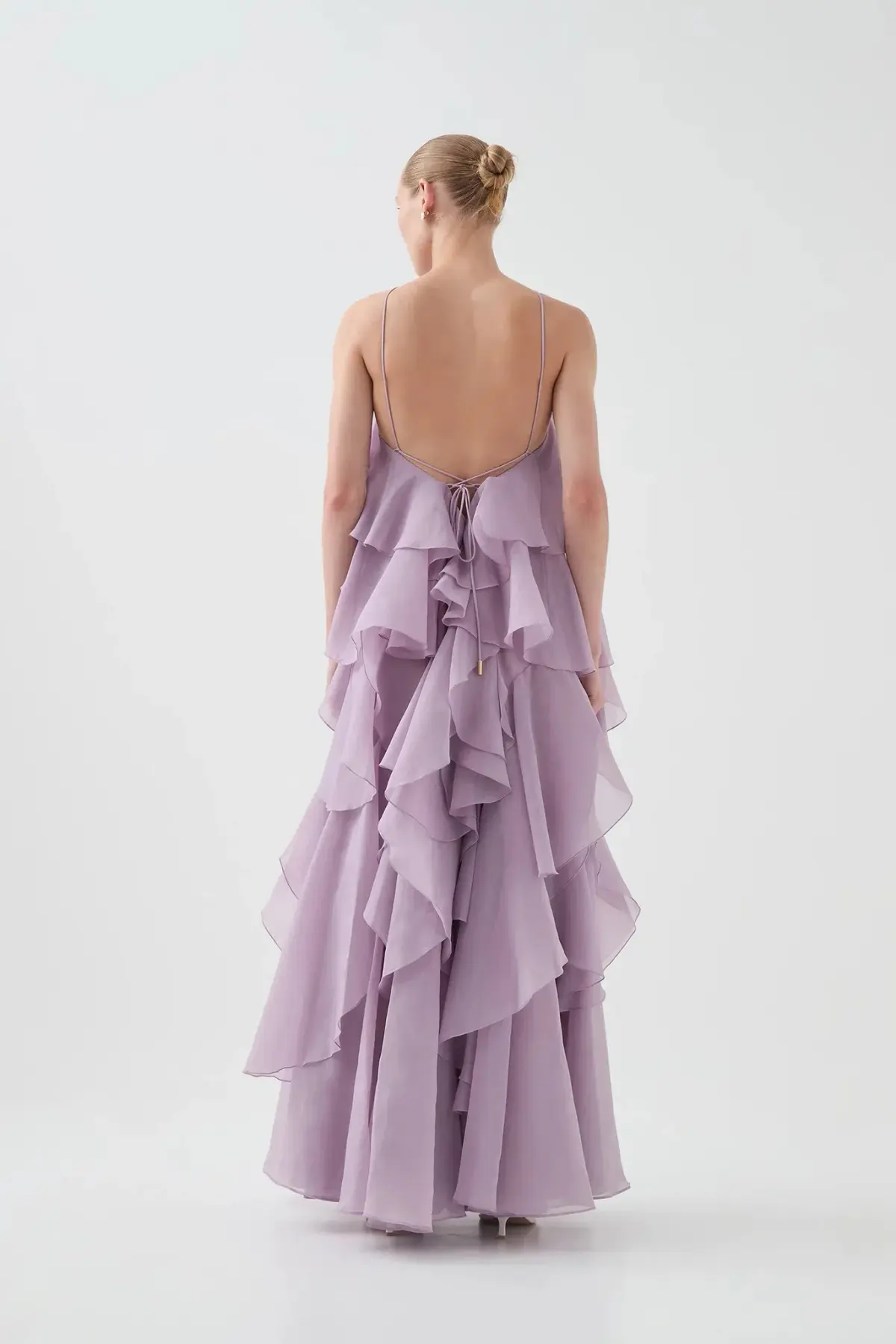 Aje Pandorea Layered Maxi Dress in Lilac Size AU 12 - Image 4