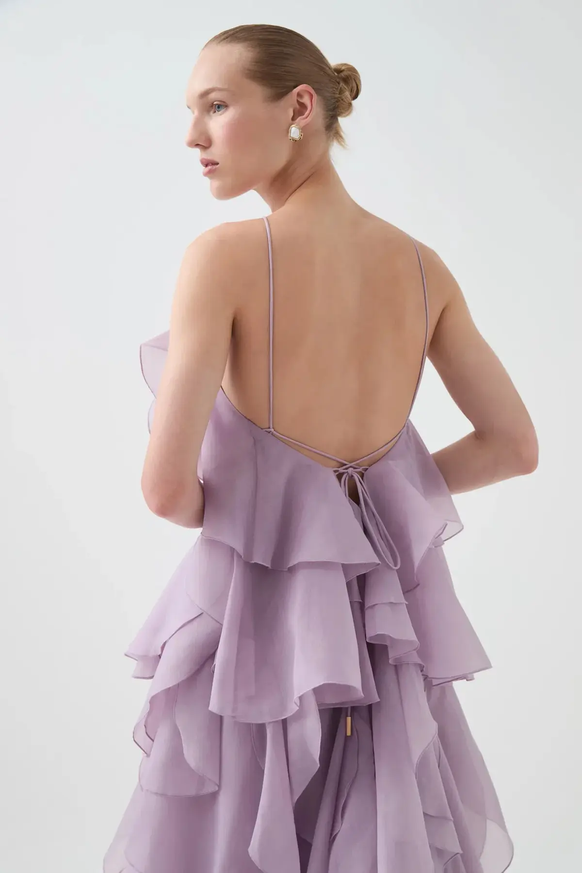 Aje Pandorea Layered Maxi Dress in Lilac Size AU 12 - Image 2