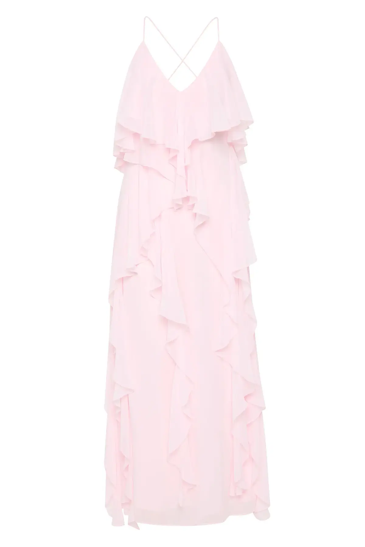 Aje Valentine Frill Maxi Dress Pastel Pink Size 12 - Image 4
