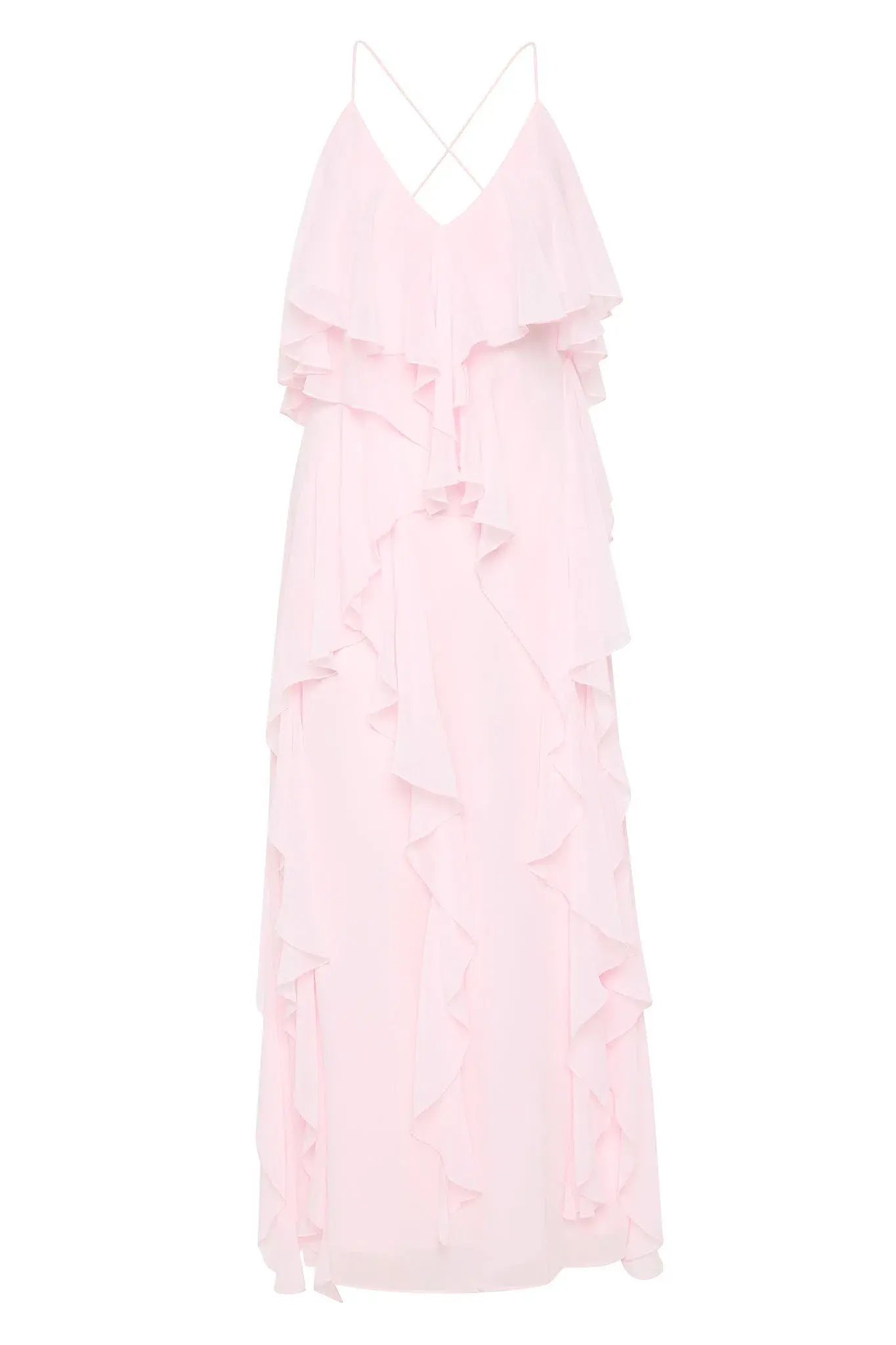 Aje Valentine Frill Maxi Dress Pastel Pink Size 12 - Image 4