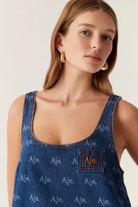 Aje Ratio Logo Mini Blue Dress Size AU 8 - Image 4