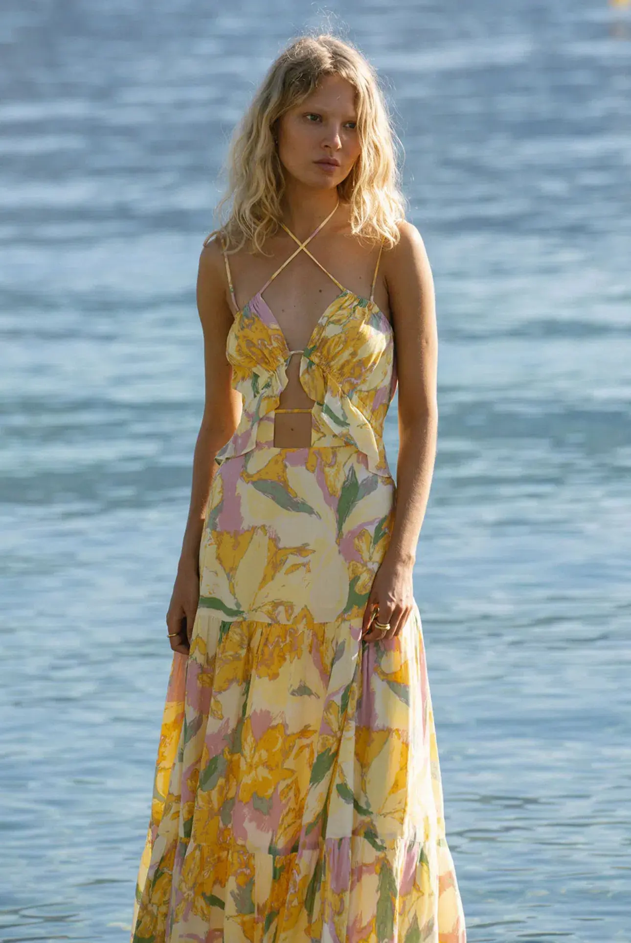 Sabo Skirt Calabria Halter Maxi Dress in Scout Floral Size S AU 8 - Image 2