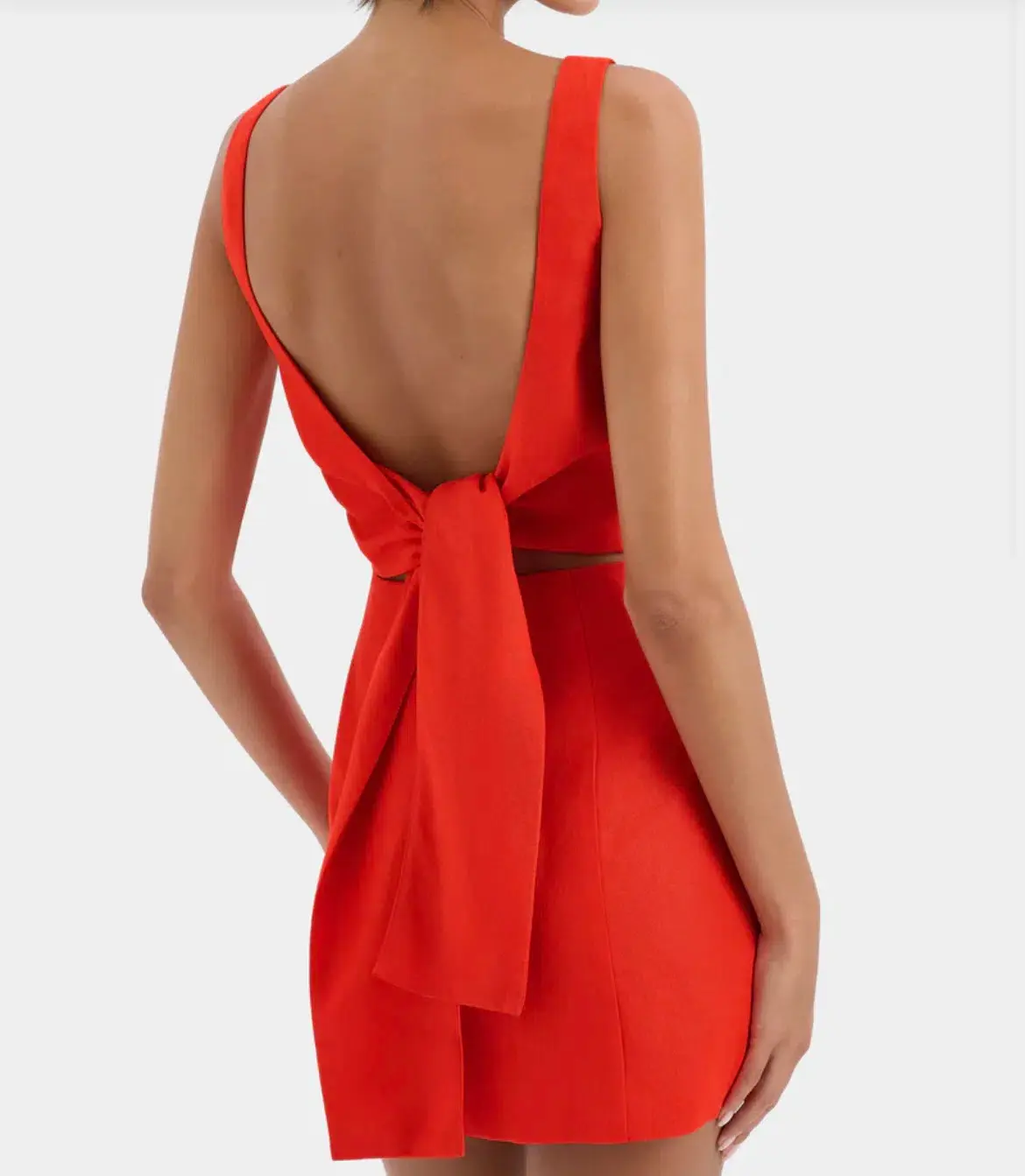Sir Iris Linen Mini Dress Scarlet Size AU 10 - Image 5
