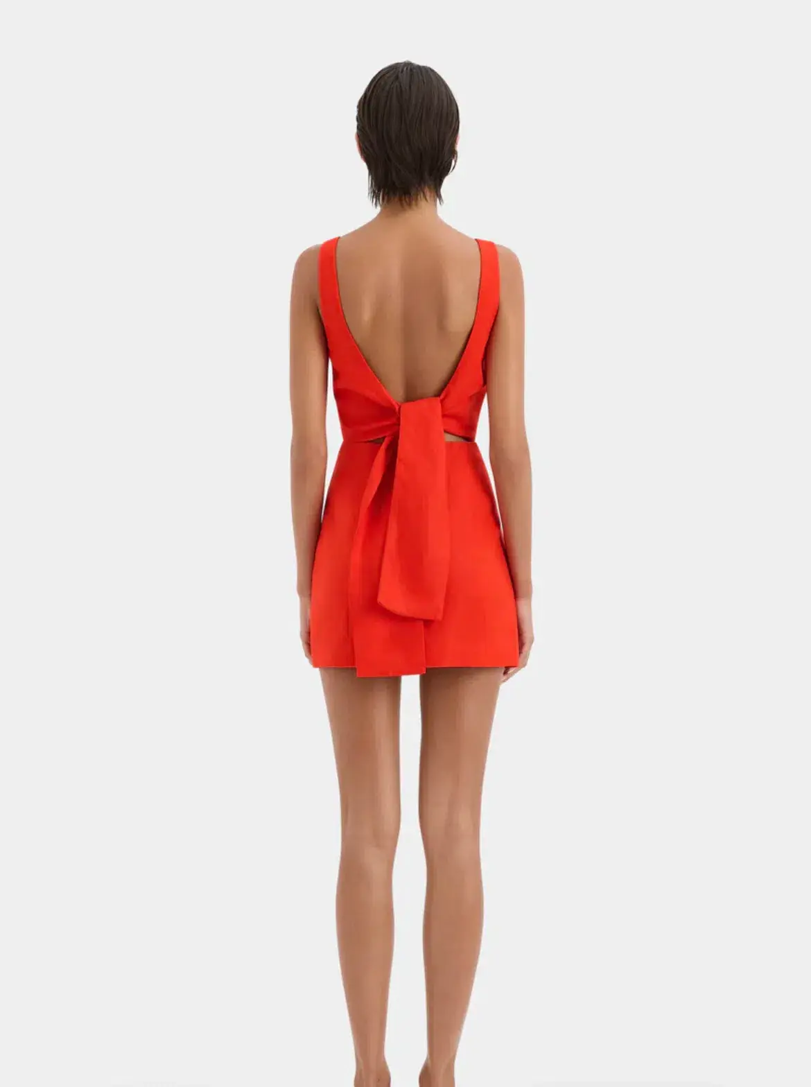Sir Iris Linen Mini Dress Scarlet Size AU 10 - Image 2