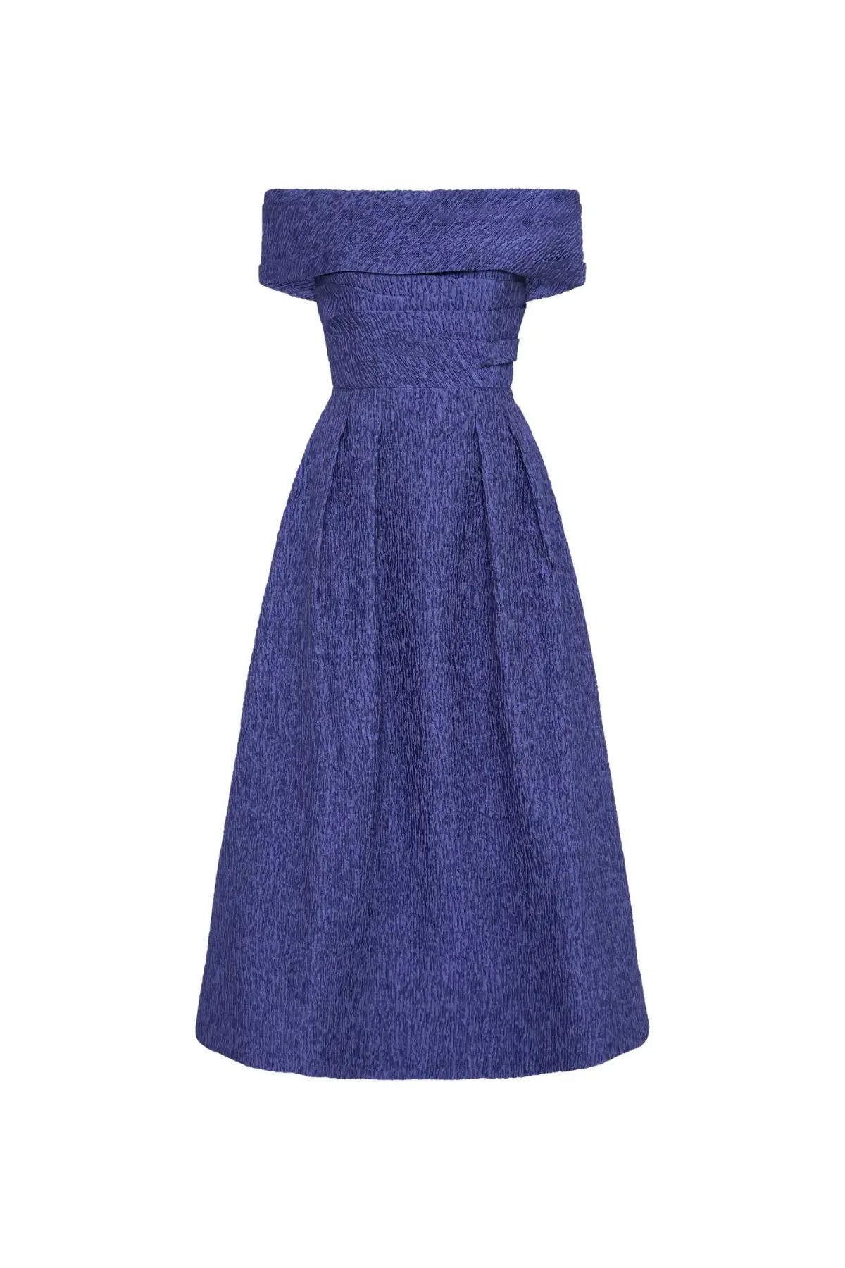 Rebecca Vallance Helene Off Shoulder Midi Dress Blue Size 10 - Image 4