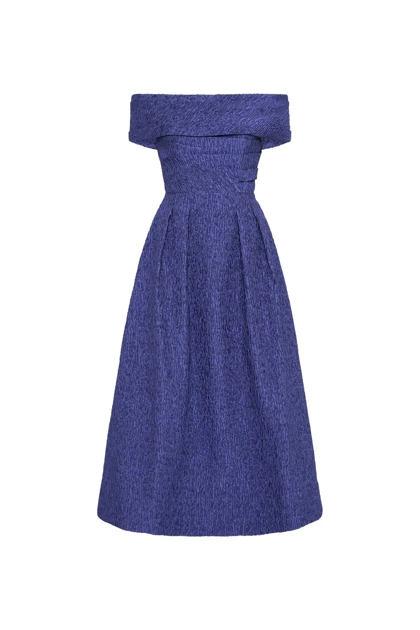Rebecca Vallance Helene Off Shoulder Midi Dress Blue Size 10 - Image 4