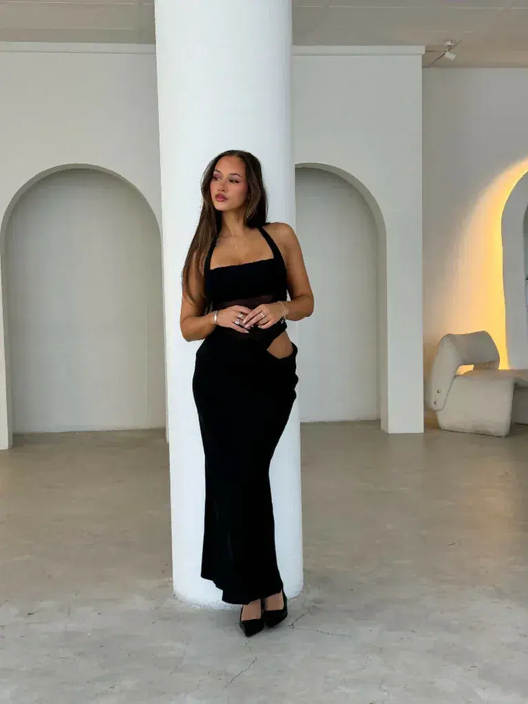 Benni Gina Halter Dress in Black Size 8 - Image 1