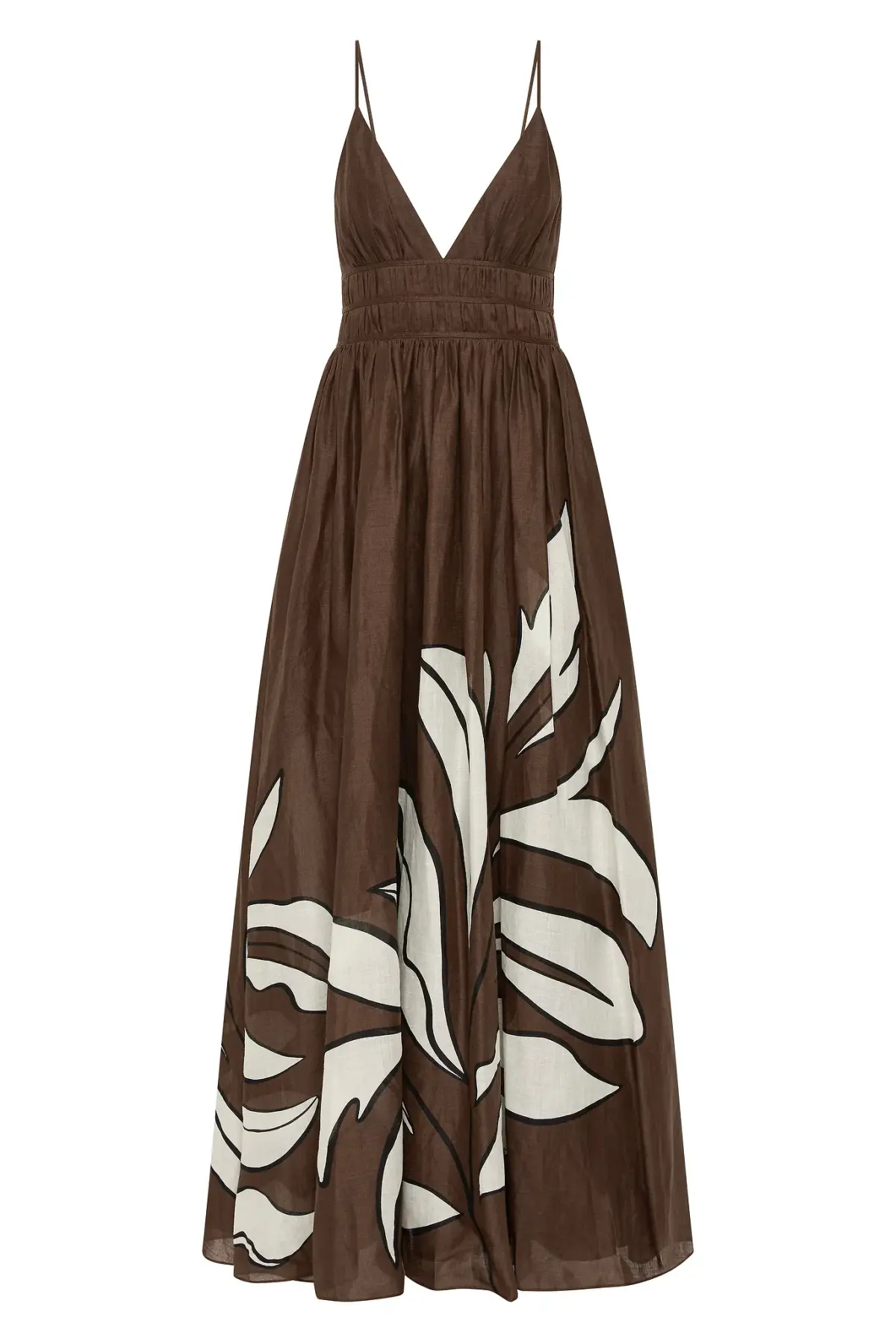 Aje Planetary Maxi Dress Abstract Fern Carob Size 8 - Image 4